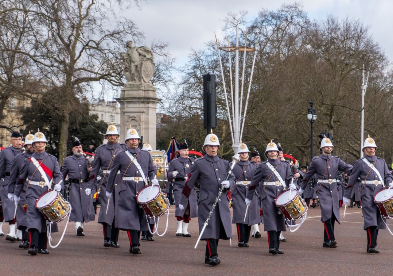 Corps Of Drums Carry Out Public Duties At Buckingham Palace