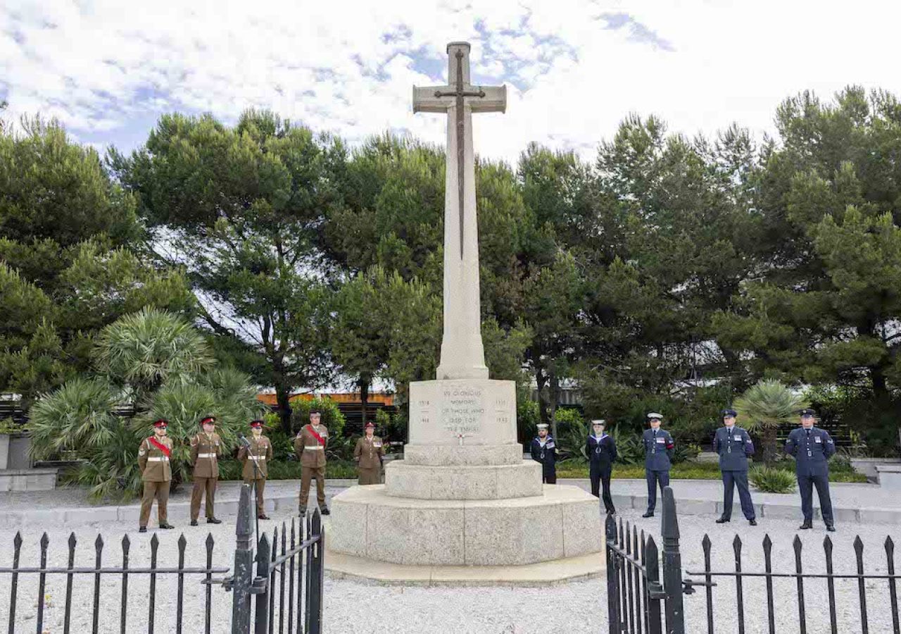 Royal Gibraltar Regiment Marks 80th Anniversary of VE Day at Cross of Sacrifice